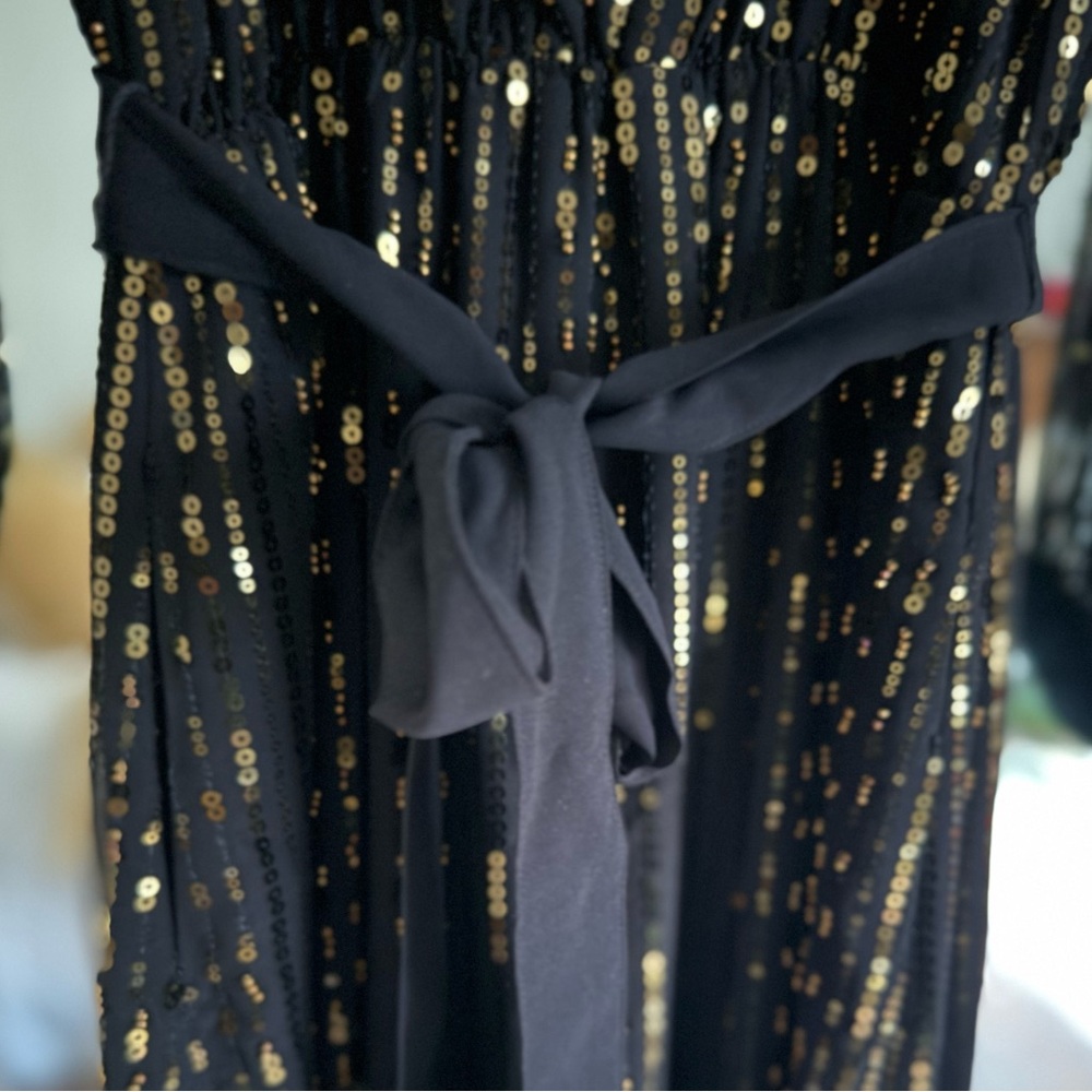 ZARA Black and Gold Sequin Dress Size Large - with tags! - Picture 2 of 6